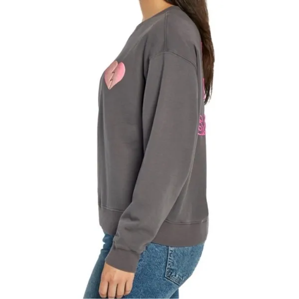 Wildfox Broken Heart "I Wish It Was Saturday" Pullover Sweatshirt size medium - Image 3