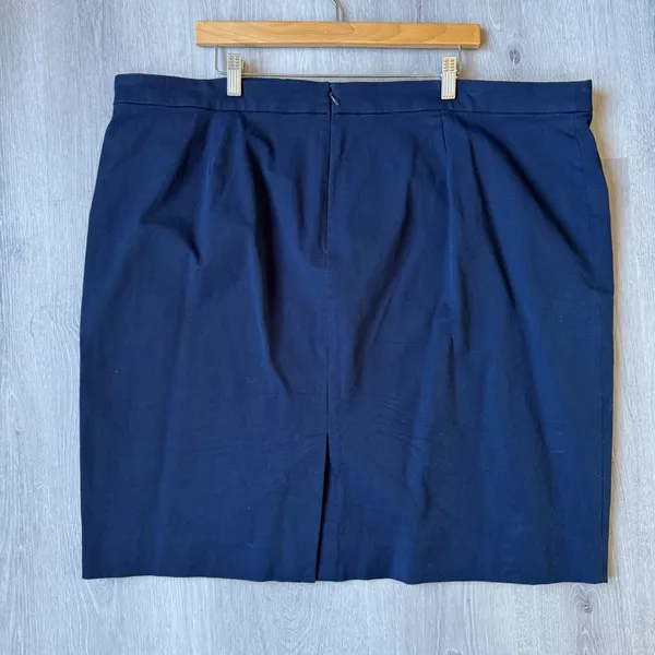 J.Crew No. 2 Pencil Skirt Navy Blue Stretch Cotton Blend Size 22 G0823 - Image 3
