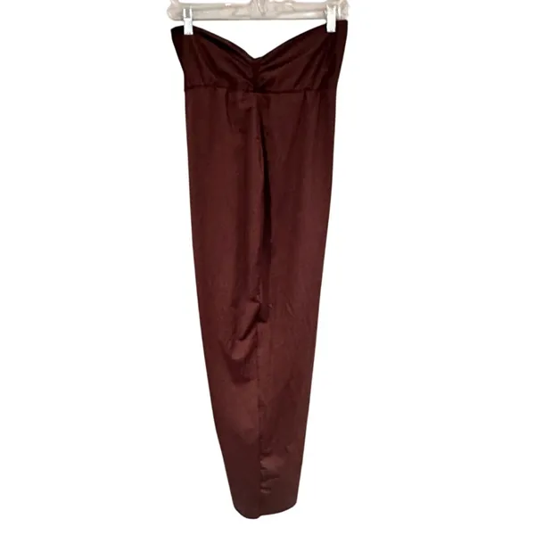 SKIMS Strapless Twist Bandeau Bodycon Dress Women's‎ Medium Brown Minimalist Y2K - Image 3