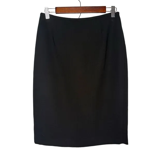 Calvin‎ Klein Black Straight Pencil Skirt Size 4 Career Simple Basic Capsule - Image 2
