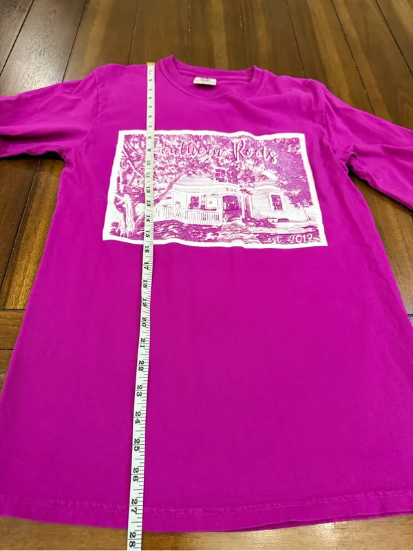 Comfort Colors Southern Roots Long Sleeve Graphic Tee Magenta Size Small - Image 3