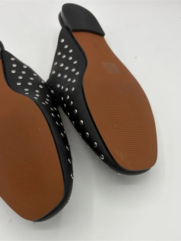 Madewell the Greta ballet flat mule black studded leather women’s sz 8 - Image 6