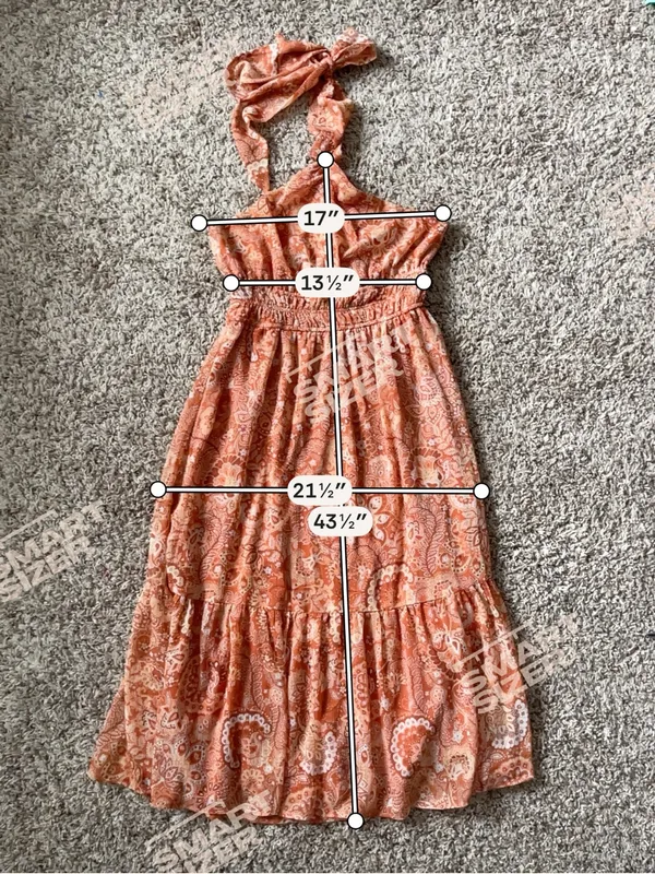 TRIXXI | Orange Floral Halter Midi Dress Sz XL - Image 11