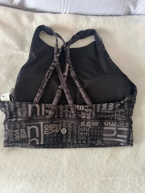 Lululemon Sport Bra Black/Grey Size 6 - Image 3