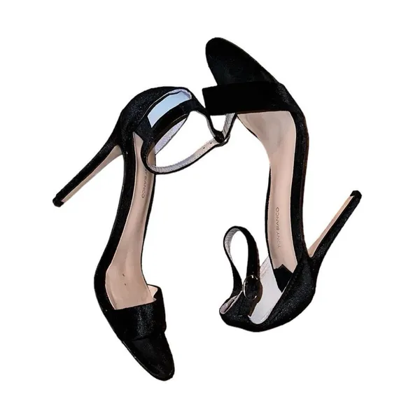 Tony Bianco Black Velvet Shoes Size 8.5 - Image 3