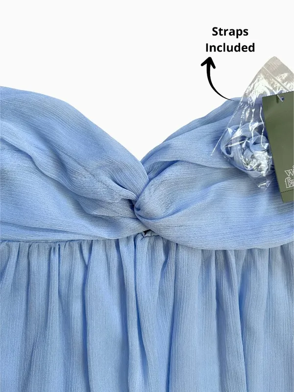 Wild Fable Light Blue Strapless Babydoll Mini Dress With Straps Medium NWT - Image 10