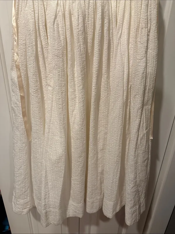 Free‎ People nightingale Cream dress smock back seersucker skirt small - Image 7