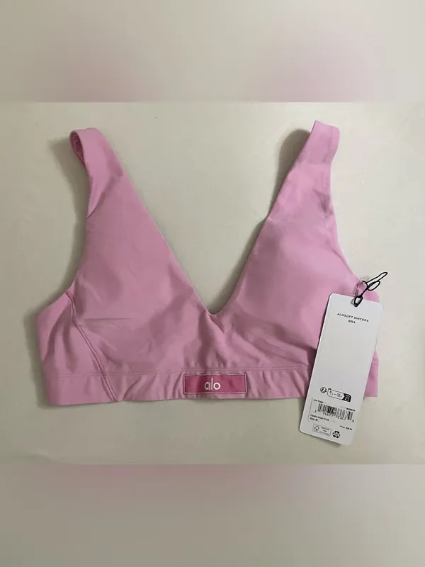 Alo SET Alosoft Sincere Bra & Alosoft Sincere Micro Shorts Candy Heart Pink M - Image 8