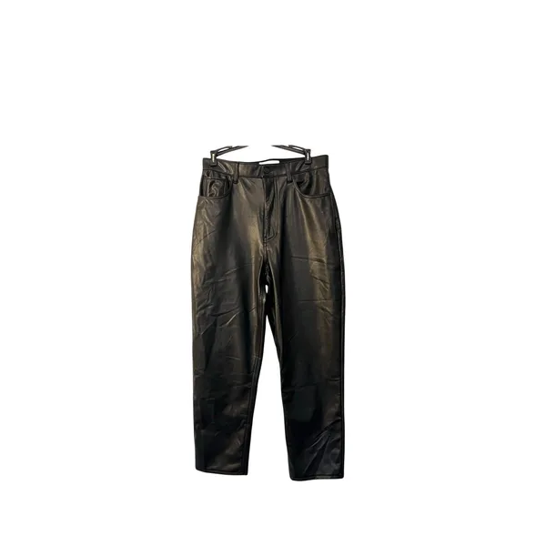 Abercrombie & Fitch Pants Womens Size 10 Black Faux Leather Curve Love High Rise - Image 2