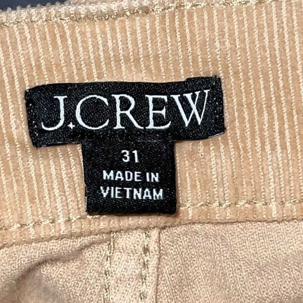 J. Crew Slim Demi Boot Cut Pants Corduroy Tan Khaki Women Sz 31 Preppy‎ BM744 - Image 7