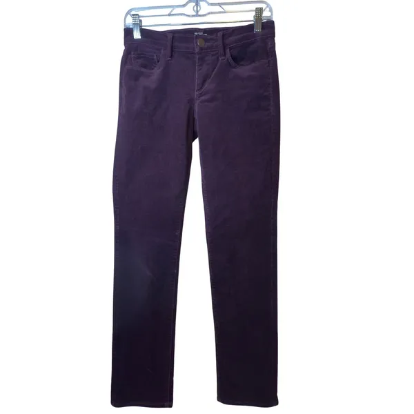 Ann Taylor LOFT Modern Straight Corduroy‎ Pants Burgundy Sz 0/25 Workwear Career - Image 2