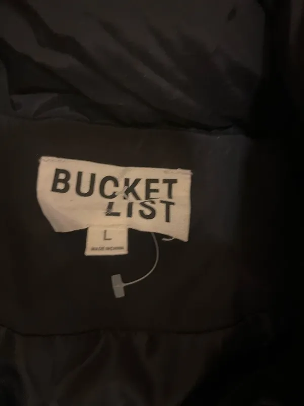 Bucket list Puff Jacket Black Size L - Image 3