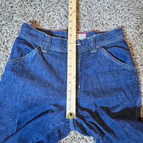 Old Navy Blue Jeans Womens 4 Dark Wash Carpenter Wide Leg High Rise Side‎ Slit - Image 4
