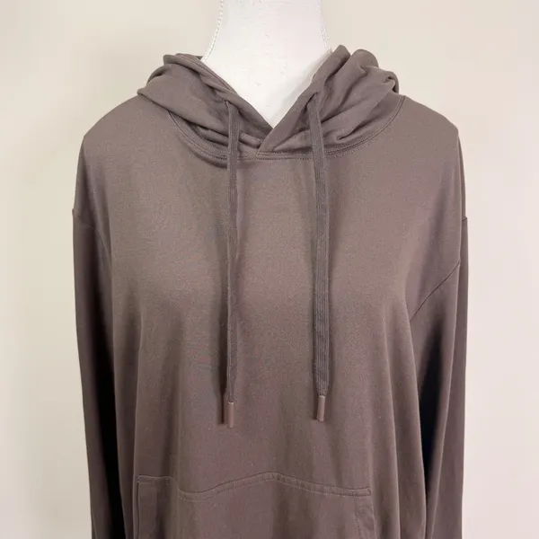 Comfrt All Day Jersey Brown Pullover Hoodie Relaxed Fit Stretch Sweatshirt Small - Image 6