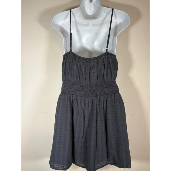 American Eagle Romper Black Gauze Cutout Tie Front Pockets Casual Medium Tall - Image 5