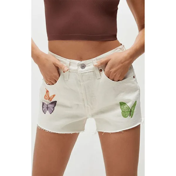 Levi’s Women's 501 Ivory Give Me Butterflies‎ Hi-Rise Denim Shorts, 30 NWT - Image 12