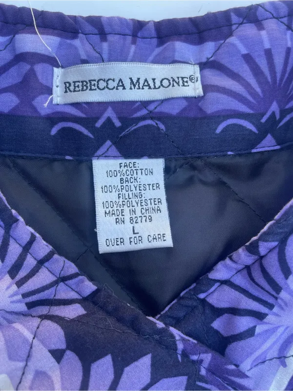 Rebecca Malone Quilted Button Up Vest, Size L, EUC - Image 2