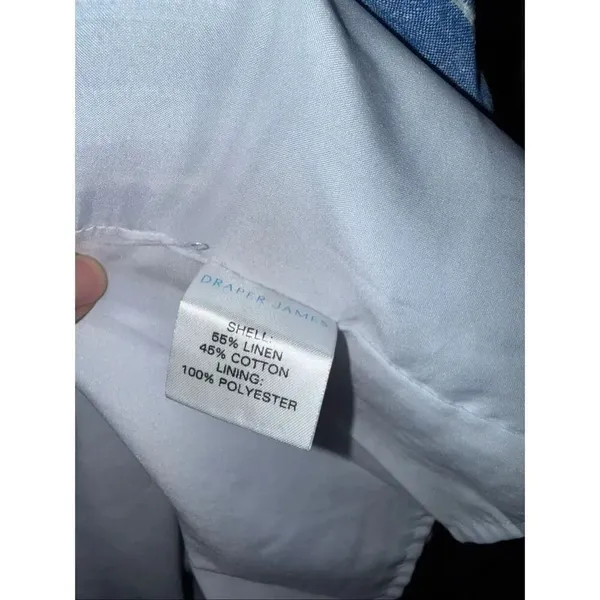 Draper James Linen Blend Blue & White Striped Midi Pocket Dress Size 8 #780 - Image 9