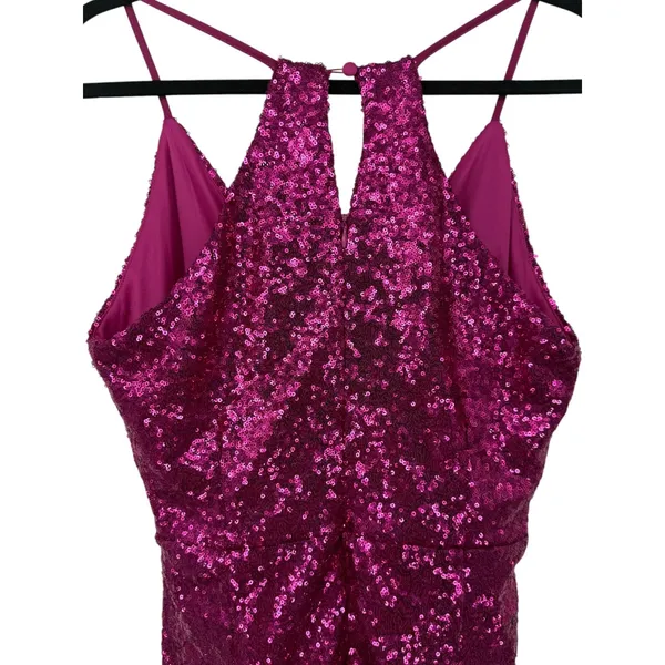 NWT Lulus Womens Hilaria Fuchsia Sequin Bodycon Mini Dress Size Large - Image 8