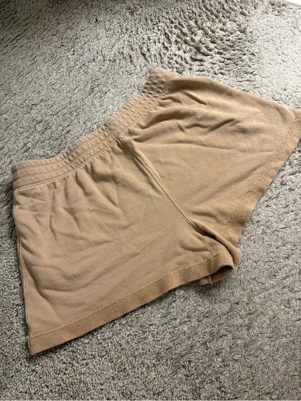 aerie tan beige High Waisted Chillax Fleece Lounge Shorts - size XL - Image 4