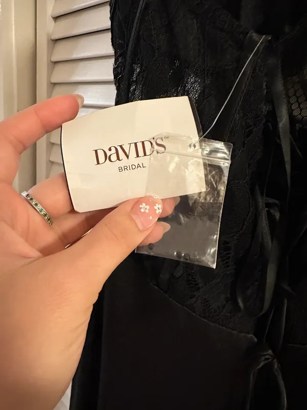 David’s Bridal Strapless Black Prom Dress - Image 5