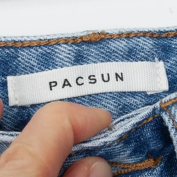 Pacsun Womens High Rise Festival Denim Shorts Size 23 Raw Hem‎ Blue Casual - Image 3