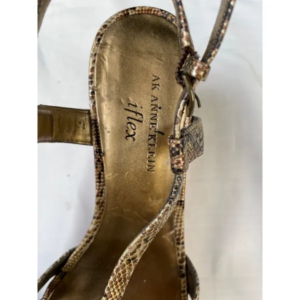 Anne Klein Women's Gold Shoes/Sandal/Wedge Heel 3.25" Size 7.5 SKU 3500 - Image 5