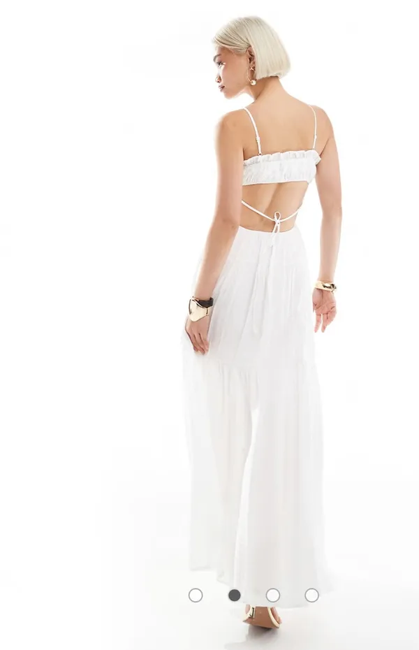 NWOT Ruffle Trim Tie Back Dress - Image 2