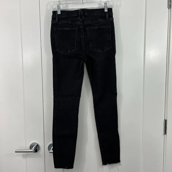 Good American Size 27 Black Good Legs Raw Hem Skinny Jeans - Image 6