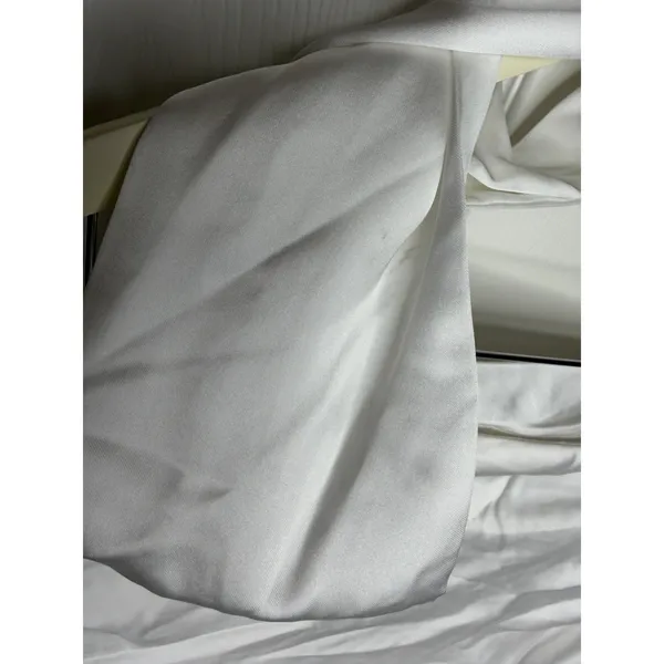 Zara Foulard White Satin Strapless Top Scarf Ethereal Bride Bachelorette - Image 3