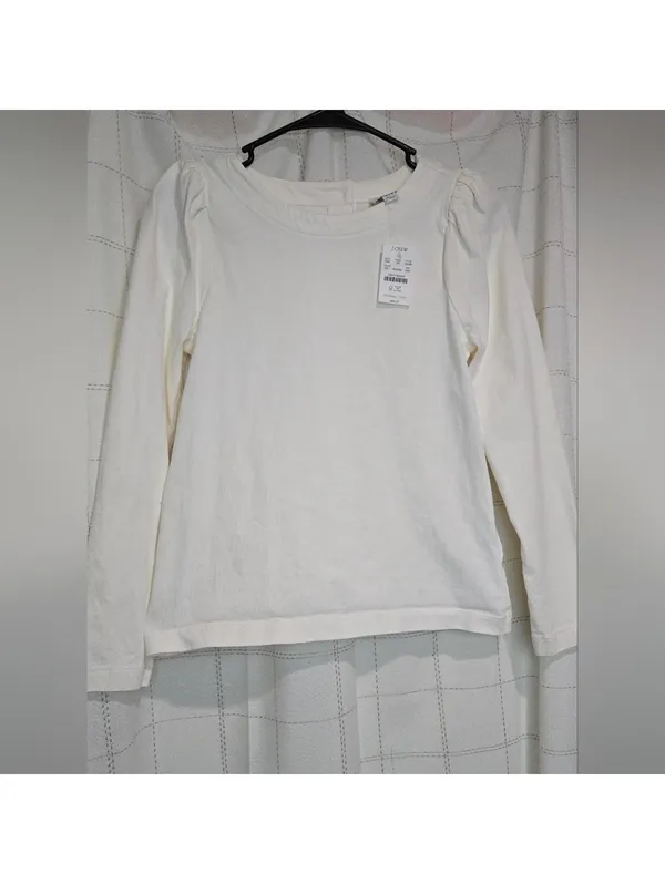 J Crew Puff-sleeve button-back top - Image 2