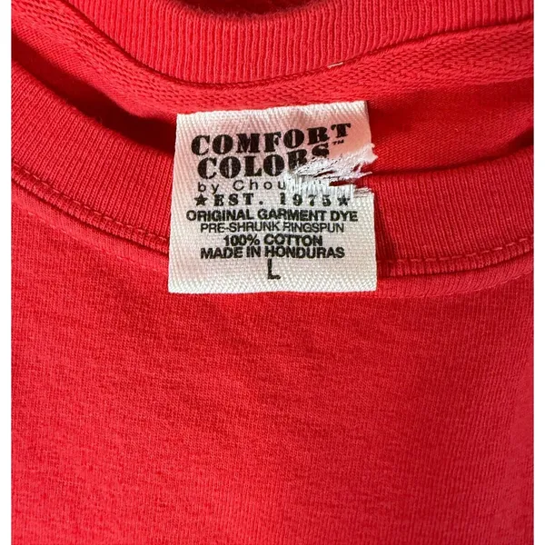 Comfort Colors‎ Pocket T-Shirt Womens Large Red Georgia Saturdays Graphic Tee - Image 2