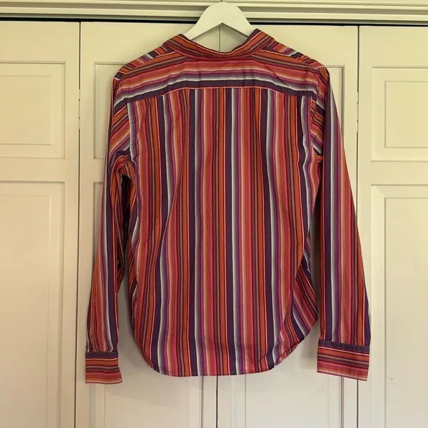 Lauren Ralph Lauren 100% cotton pink striped button down large - Image 5