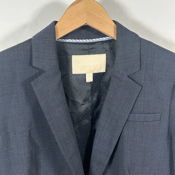 Banana Republic Wool Blazer Women's Preppy Business Casual Jacket Blue Size‎ 6 - Image 4