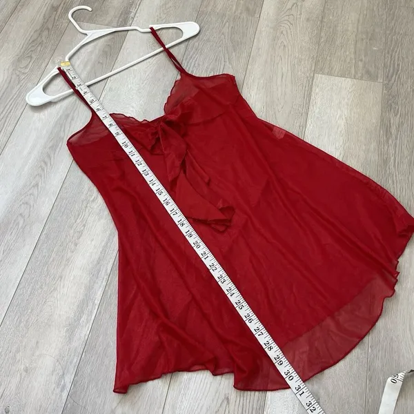 LeBeaute Sheer Babydoll Cami Tank Top Red (medium) sexy whimsygoth lingerie - Image 5