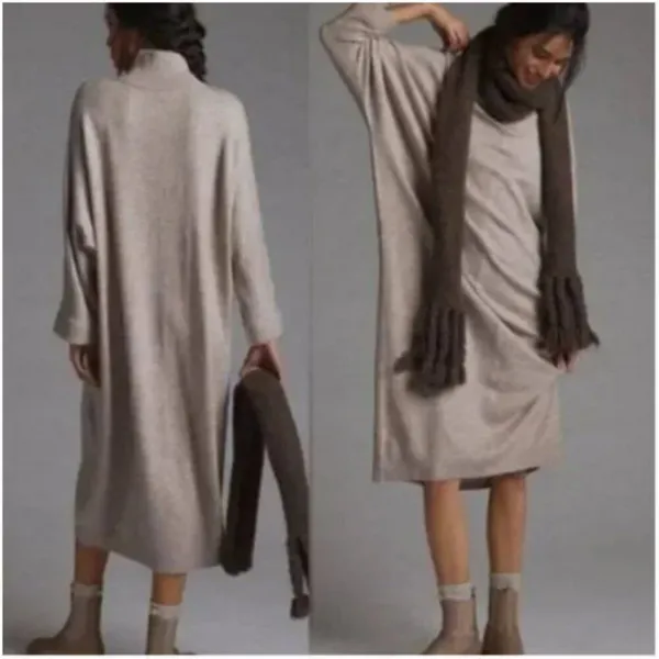 Saturday Sunday Anthropologie Oversized Midi Sweater Dress S Cozy Knit Lounge - Image 2