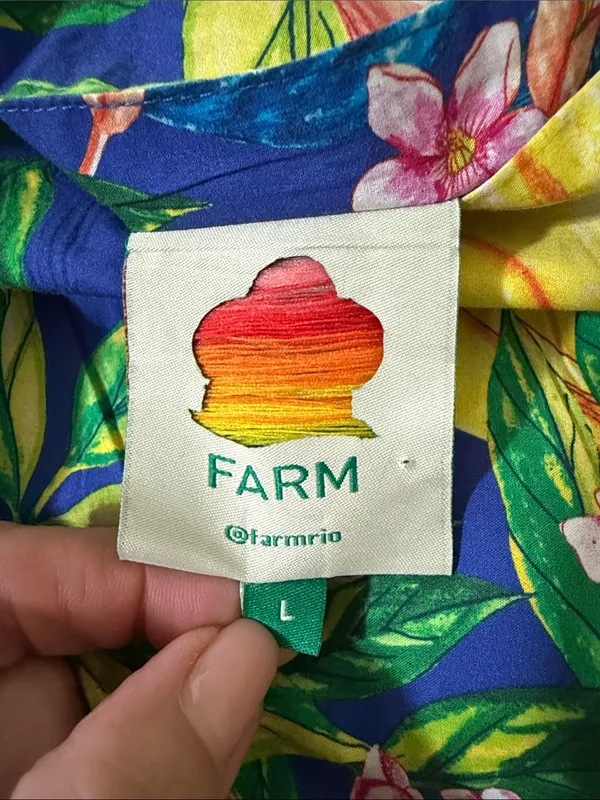 FARM Rio Caipirinha Mini Dress Tropical Fruit Flutter Sleeve Size Large - Image 9