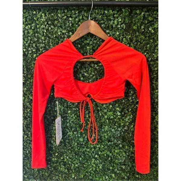 We are HAH Hot as Hell Keep It Up Swim Top Sz XS Red NWT - Image 4