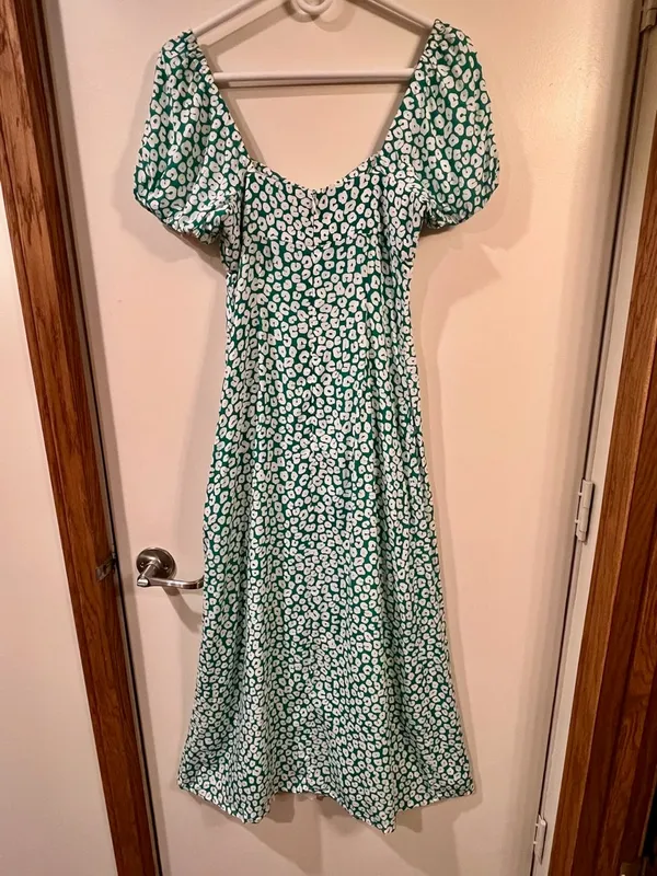 NWOT Kookai Green and White Cheetah Printed Maxi Dress - Size 4 - Image 5