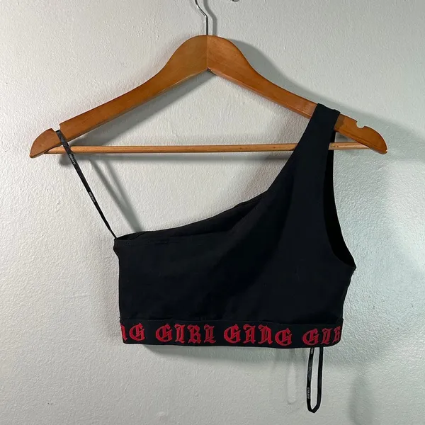 Gothic Grunge Halter Nu Metal Biker Streetwear Bralette "GIRL GANG" Whimsigoth S - Image 3