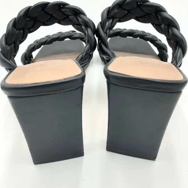 BCBGeneration FINAA Black Braided Block Heeled Sandals Size 10 - Image 9
