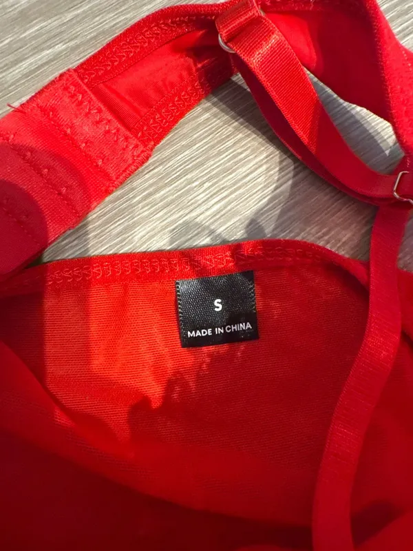 Shein Red Bustier Lace Top Cami - Image 2