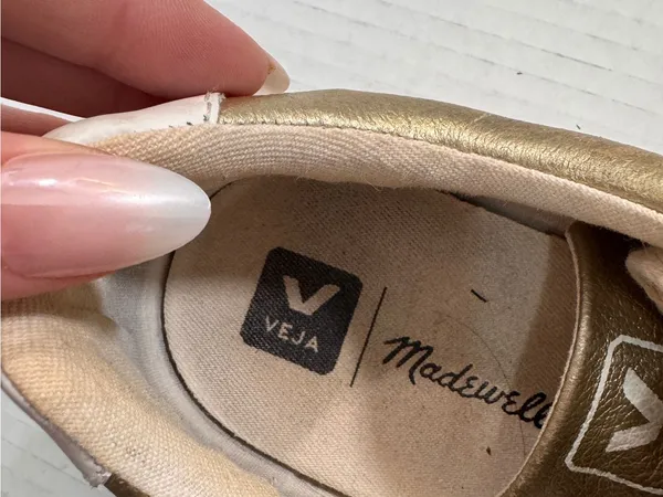 Veja X Madewell Gold Star Leather Lace Up Sneakers Womens 8 Casual Flat Shoes - Image 9