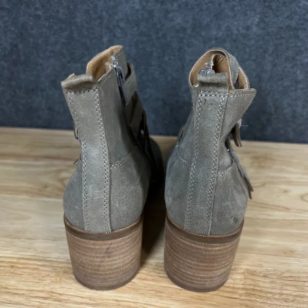 Lucky Brand Loreniah Grey Suede Buckle Moto Ankle Boots 7.5 M LK-LORENIAH - Image 3