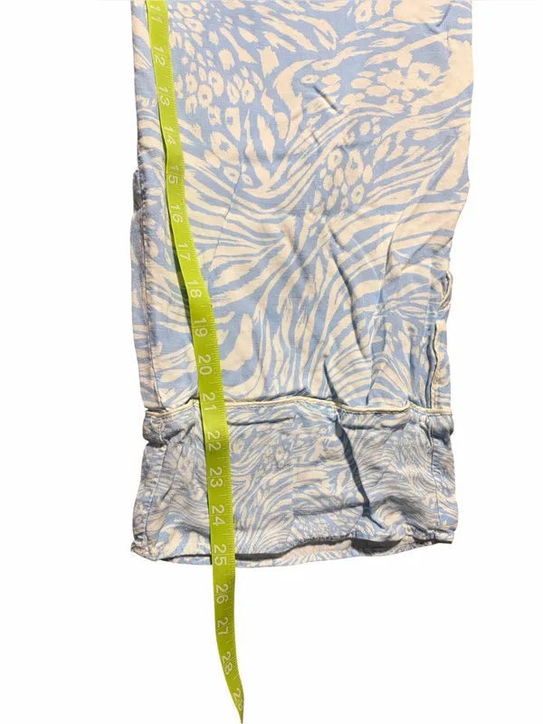 Maaji Wide Leg Pajama Set Size Small Blue and White Print - Image 8