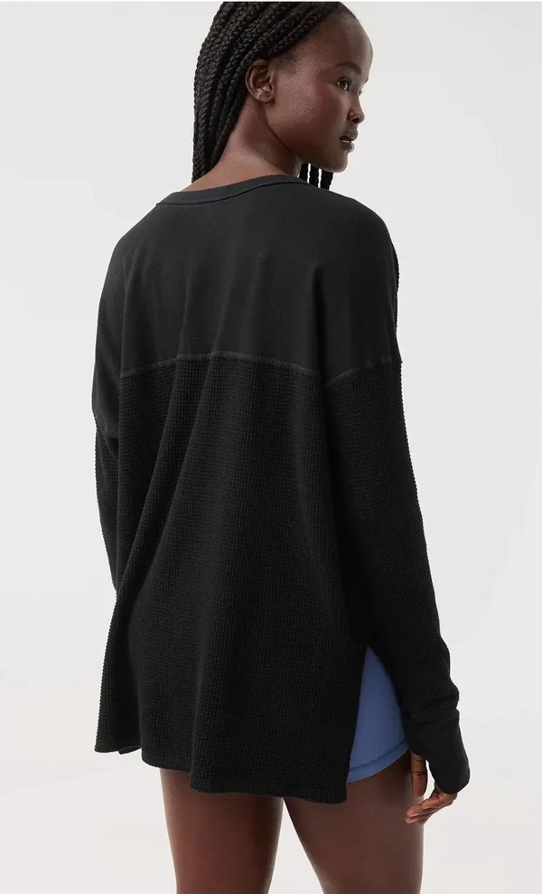 Aerie Offline by waffle knit long sleeve henley - Image 2