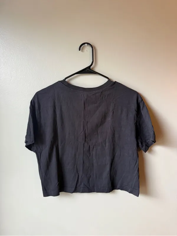 Nike Black Cropped Logo T-Shirt Loose Fit Athletic Streetwear - Image 5