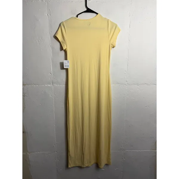 NEW Free People Free EST Butter Yellow Midi Dress Short Sleeve Size Small - Image 7