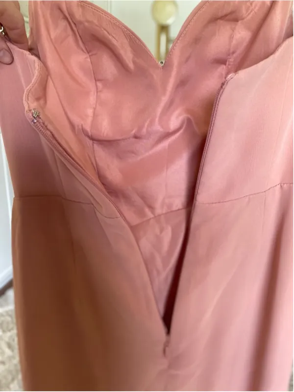 Azazie Kendall Kylie Maxi Dress Dusty Rose Formal Bridesmaid Satin Wedding Guest - Image 5