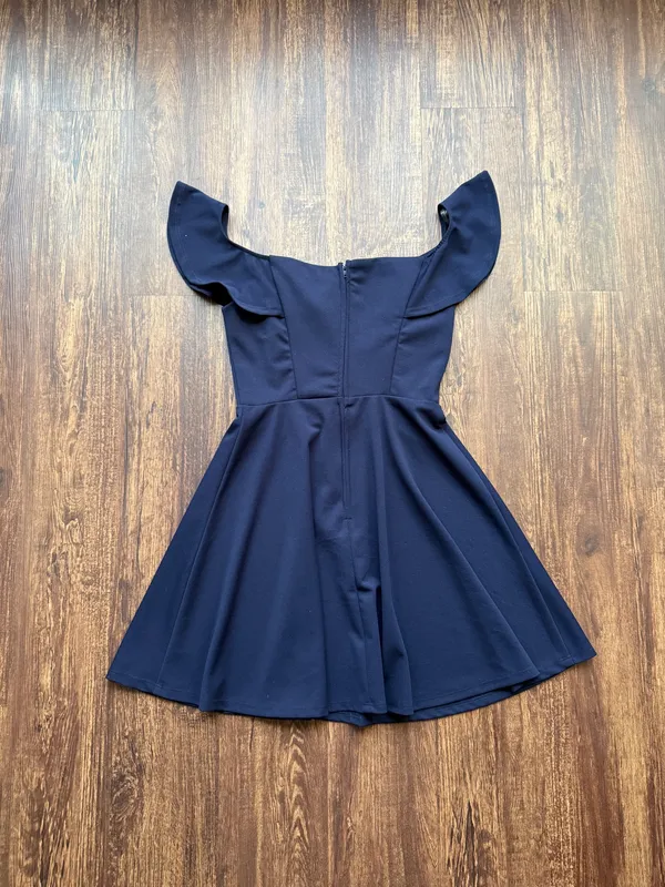 Navy Teeze Me Ruffle Sleeve V-Neck Dress - Size 3 - Image 2